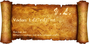 Vadas Lóránt névjegykártya